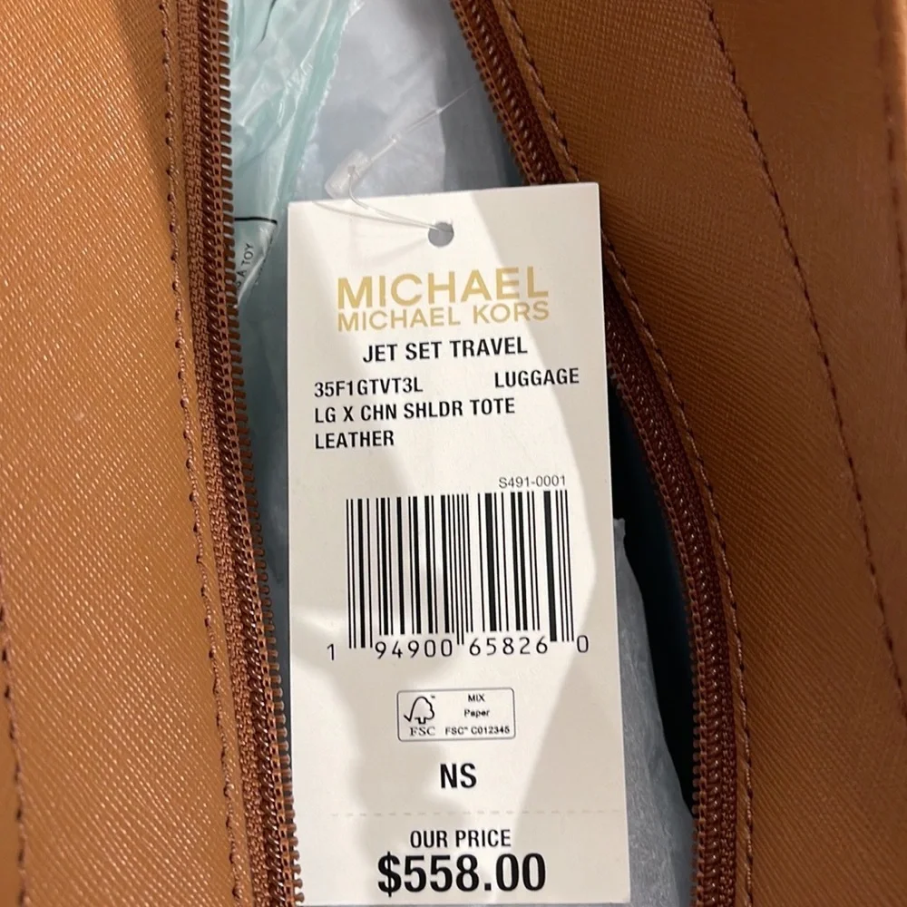 Michael Kors Jet Set Travel Large Chained Tote Shoulder Bag MK Luggage   NWT